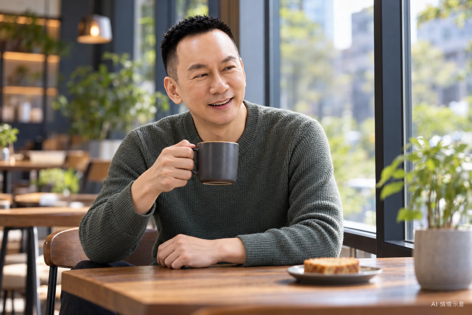 王光耀本人形象,呼應〈好的幽默,不必有人難堪〉
