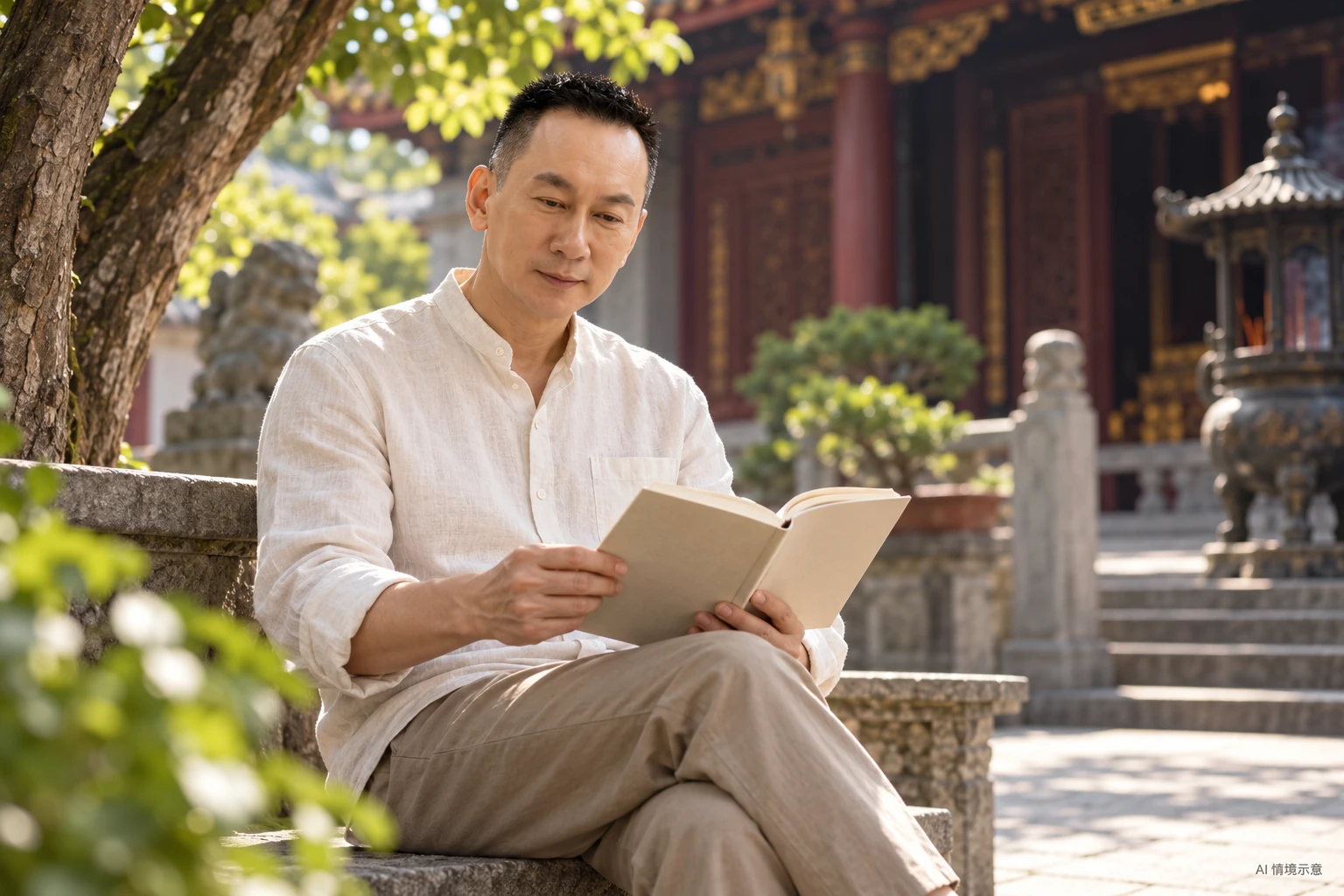 王光耀本人形象,呼應〈信仰不同,不必把彼此推遠〉