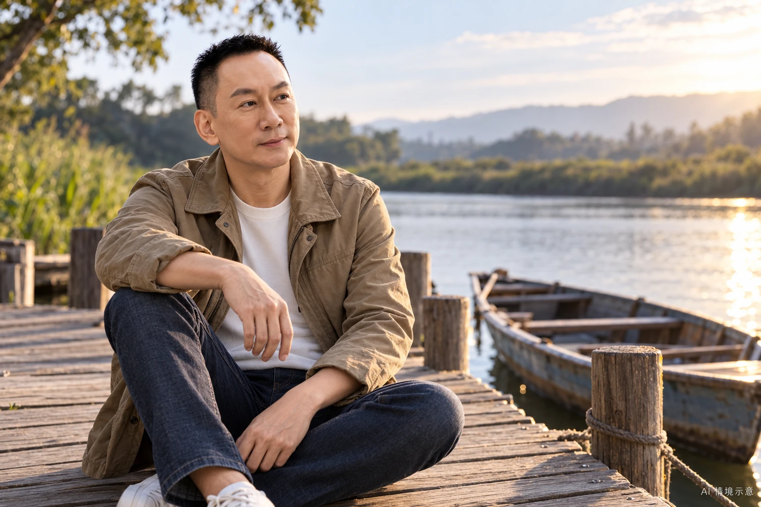 王光耀本人形象,呼應〈方法是渡河的船,不是背上的重量〉
