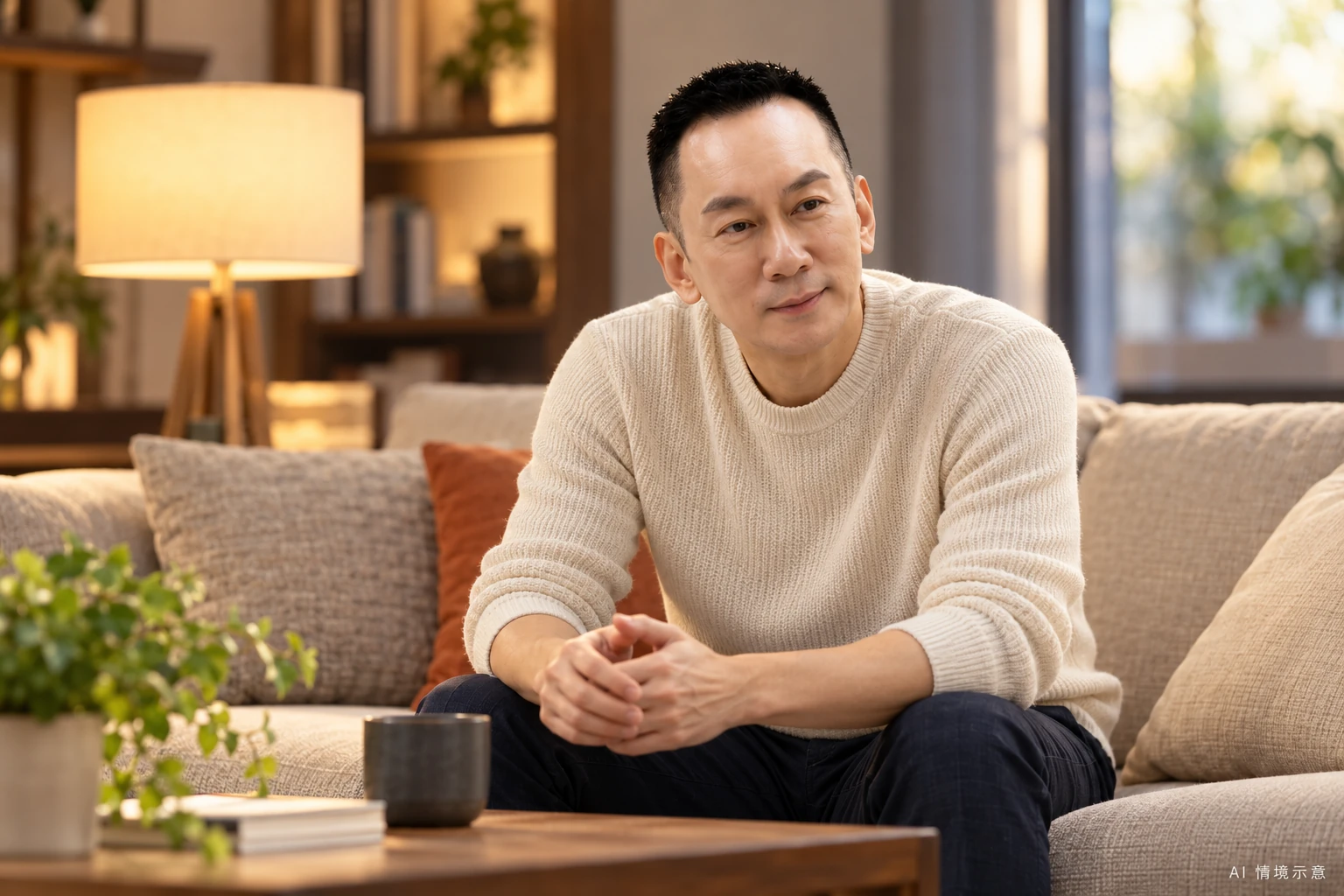 王光耀本人形象,呼應〈先陪一個人難過,再陪他往前走〉