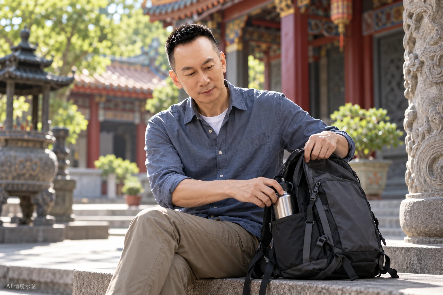 王光耀本人形象,呼應〈扛起的,不只是轎,也是責任〉
