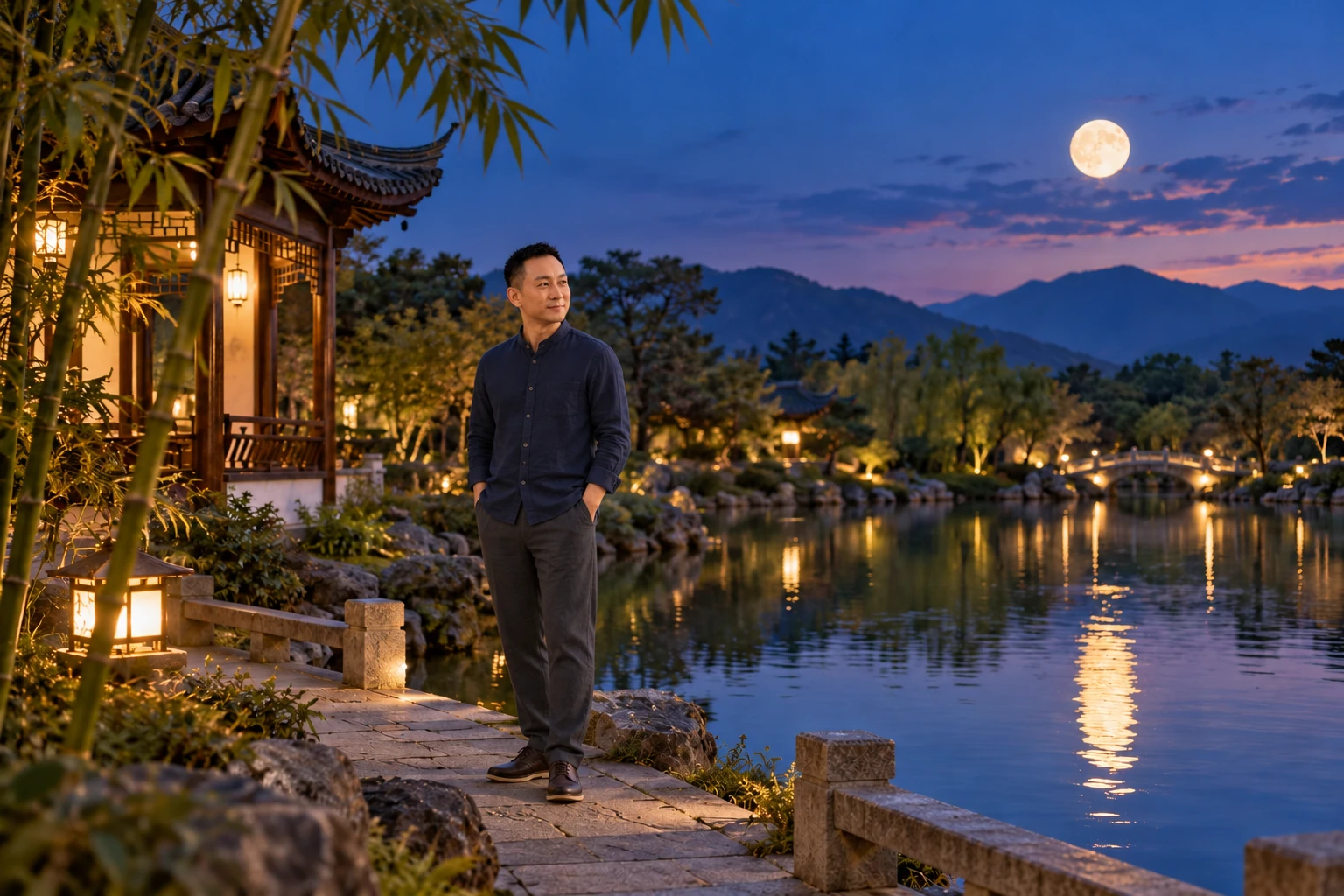 王光耀本人形象,呼應〈心有太極,自見明月。〉