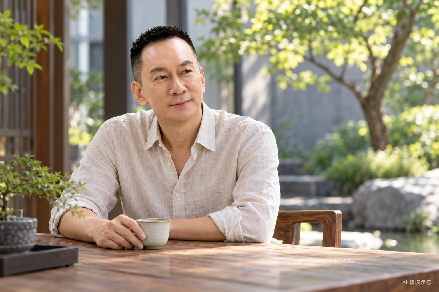王光耀本人形象,呼應〈留一點空,事情才有轉圜〉